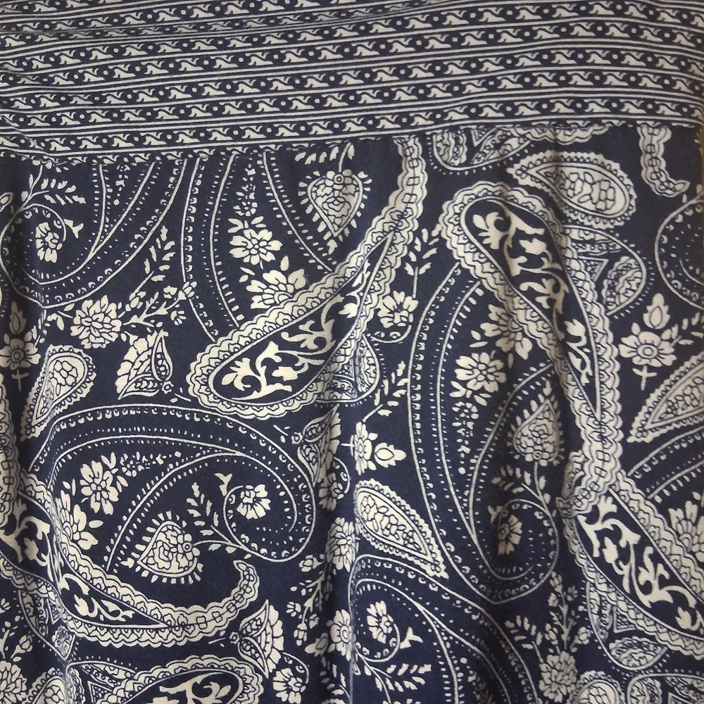 Elegant Navy Paisley A-Line Skirt - Picture 2 of 2